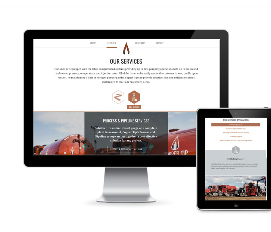 Copper Tip Energy Home Page Design