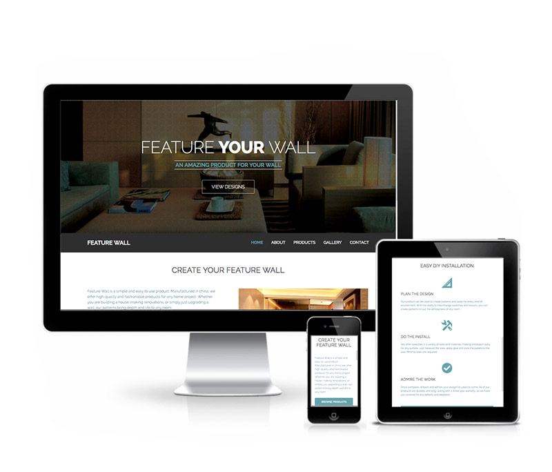 Feature Wall Responsive Product Website