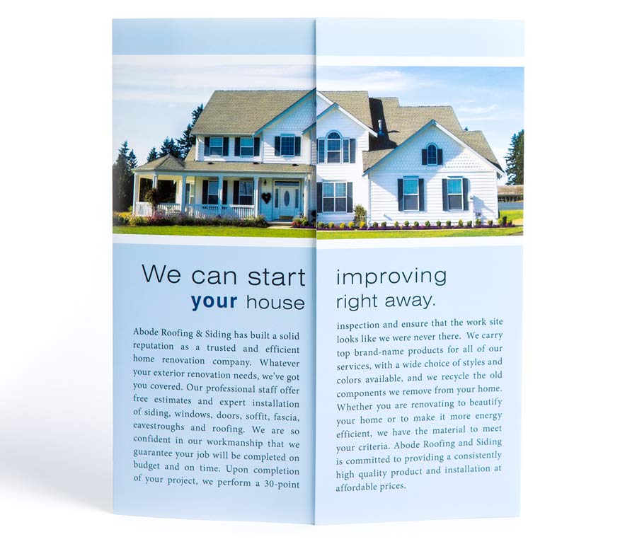 Abode Roofing & Siding Brochure Design
