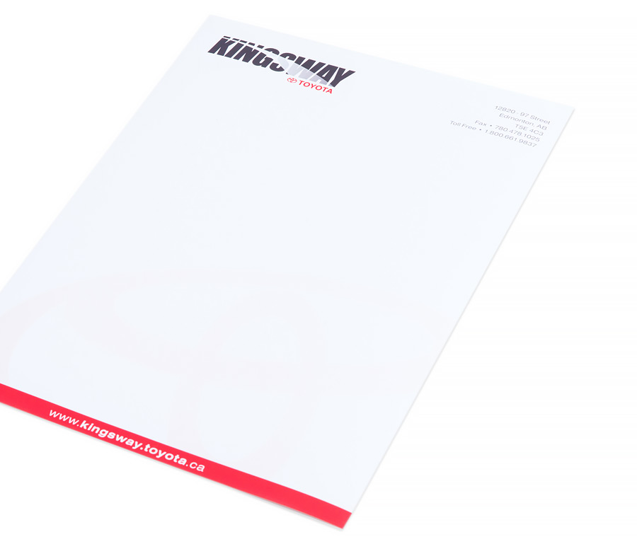 Kingsway Toyota Letterhead