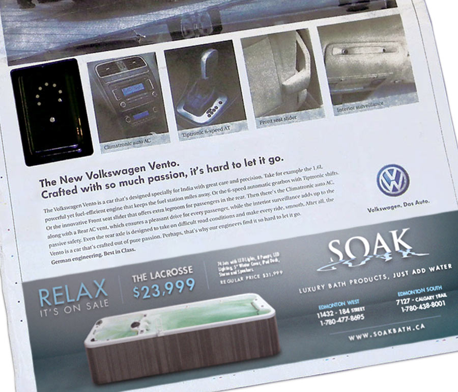 Soak Sun Newspaper Ad